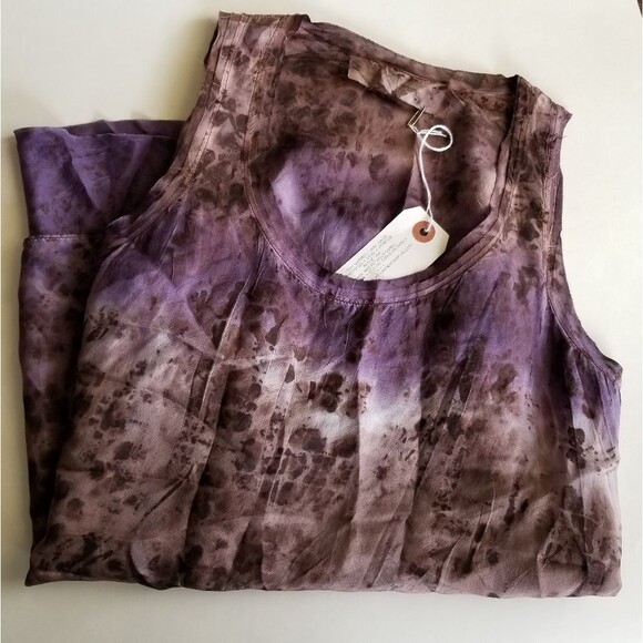 Ma+Ch Marika Charles Amethyst Hand Dyed Silk Tank - Picture 4 of 15